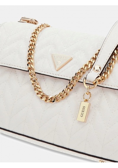 Guess Stacey Dönüştürülebilir Kapaklı Kadın Beyaz Çapraz Çanta Hwgg9741210-off