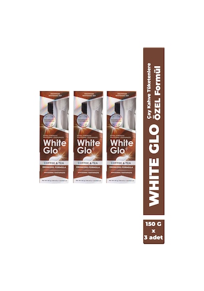 White Glo Çay & Kahve Tüketenlere Beyazlatıcı Diş Macunu 150 G + Diş Fırçası x 3