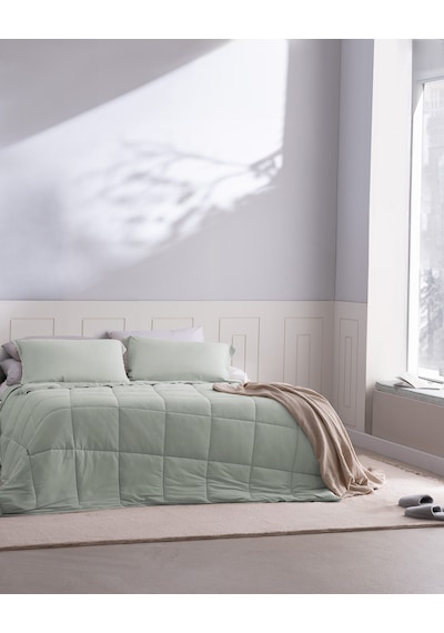 Madame Coco İlus Çift Kişilik Bambu Comforter Set - Mint Yeşili Yeşil
