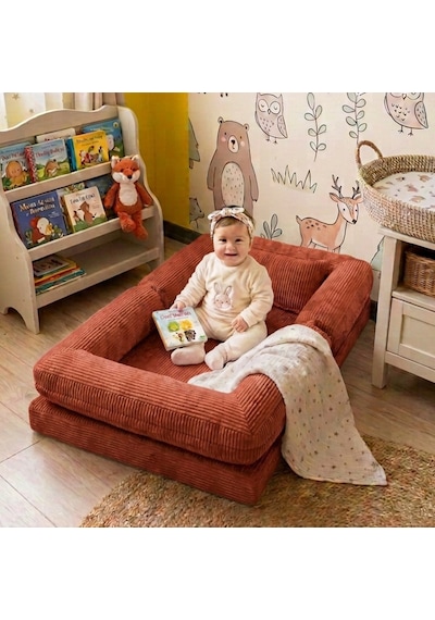 Miniwood Montessori Yatak Oyun Alanlı Bebek Yer Yatağı Sünger Çocuk Karyola 98 x 150 CM