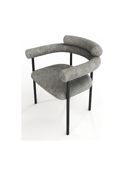 Milo Premium Boucle Metal Sandalye Açık Gri