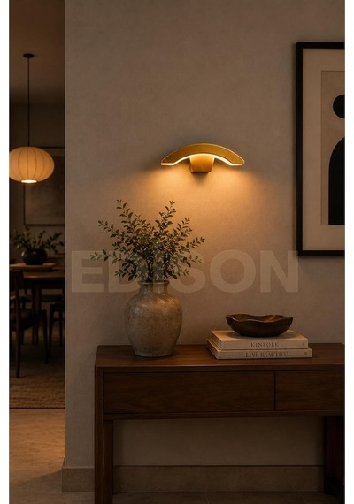 Tr Dekoratif Gold Yarım Ay Led Aplik, Modern Tasarım, İç Ve Dış Mekan Duvar Aydınlatması Genel