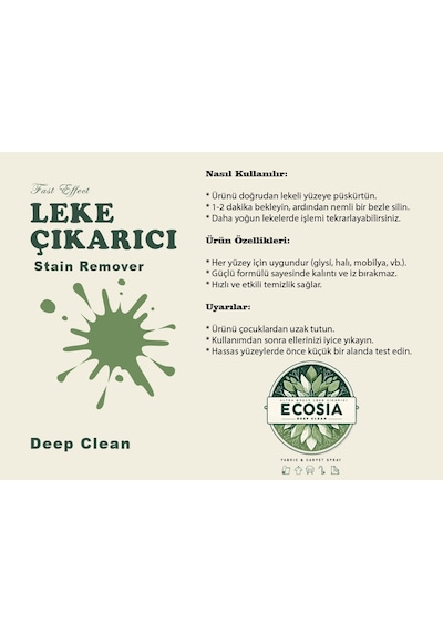 Ecosia Çok Amaçlı Ultra Güçlü Leke Çıkarıcı Sprey 500 ML