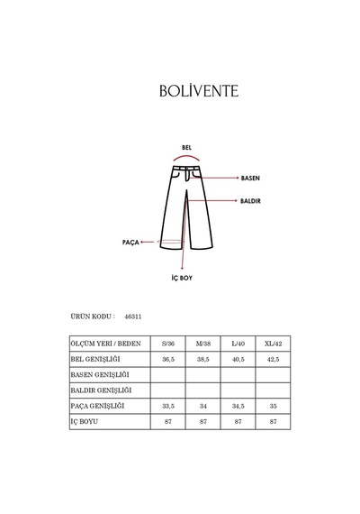 Bolivente Siyah Palazzo Geniş Paça Dokuma Kumaş Pantolon Siyah