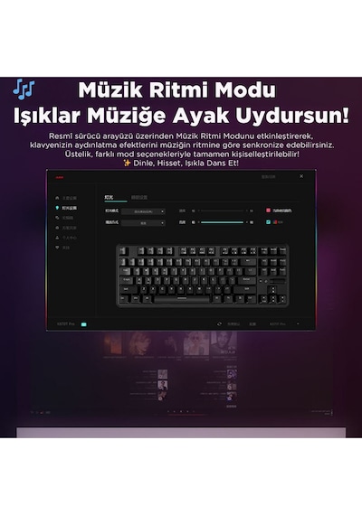 K870t Pro 3 Modlu Uyumlu Hot-swap Rgb, Mekanik Klavye - Siyah