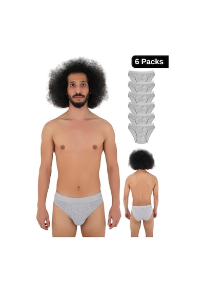 Cnt Erkek Slip Külot Boxer Bel Likralı 6'lı Premium Kutuda Gri Gri