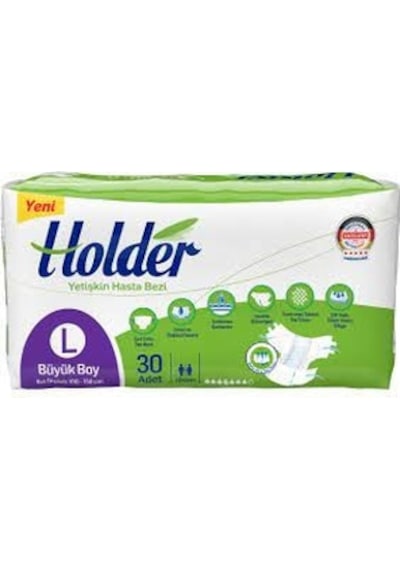 Holder Tekstil Yüzeyli Belbantlı Hasta Bezi Büyük Boy L 30'Lu