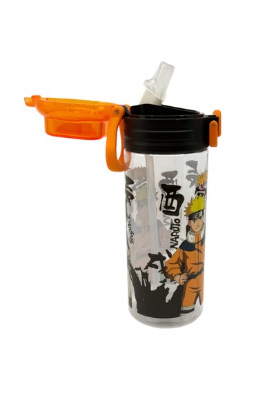 Naruto Yumuşak Silikon Pipetli Kulplu Kilitlenebilir Su Matarası .
