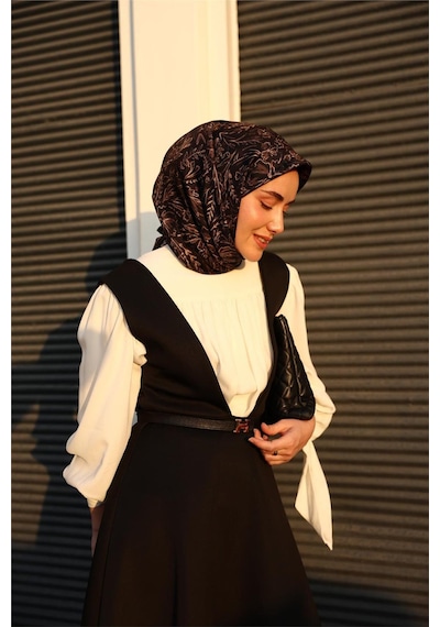 Silk Home Tivil Saf İpek 11496 - 02 Siyah Füme Çiçek Desen siyah