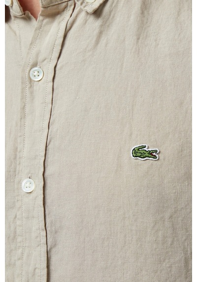 Lacoste Men's Regular Fit Button-down Collar Linen Shirt Erkek Düğmeli Yaka Keten Gömlek Bej Lacoste Men's Regular Fit Button-down Collar Linen Shirt Erkek Düğmeli Yaka Keten Gömlek Bej