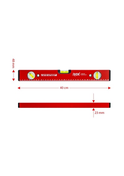 Rox 0347 Mıknatıslı Alüminyum Su Terazisi 40 Cm