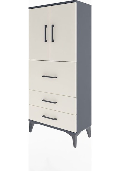 Arges Dolap Tek Raflı 3 Çekmeceli 2 Kapaklı 60x30x134 Antrasit-aytaşı Antrasit Arges Dolap Tek Raflı 3 Çekmeceli 2 Kapaklı 60x30x134 Antrasit-aytaşı Antrasit