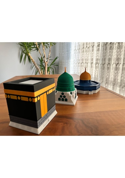 Üçlü Maket Set Büyük Boy Mescidi Aksa-mescidi Nebevi-yeşil Kubbe