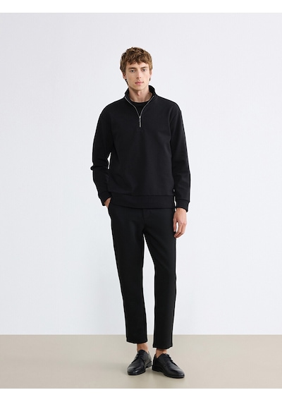 Lcw Vision Siyah Dik Yaka Erkek Sweatshirt