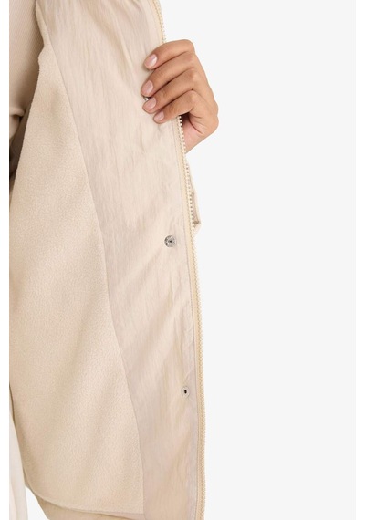 Defacto Regular Fit Polo Yaka Polar Astarlı Mont F2146ax25wner128 Ekru-er128