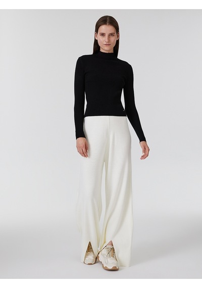 Loose Fit Kadın Pantolon Ekru