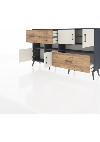 Arges Konsol 5 Raflı 4 Çekmeceli 4 Kapaklı 176x30x99 Antrasit-aytaşı/çam Aytası/atlas Çam - Antrasıt Arges Konsol 5 Raflı 4 Çekmeceli 4 Kapaklı 176x30x99 Antrasit-aytaşı/çam Aytası/atlas Çam - Antrasıt