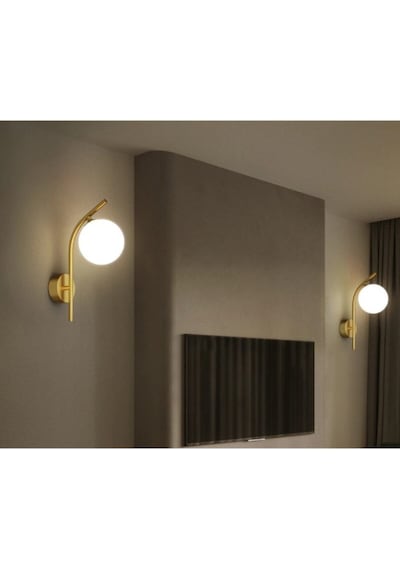 Lüks Eskitme Modern Beyaz Glop Camlı Tekli Aplik