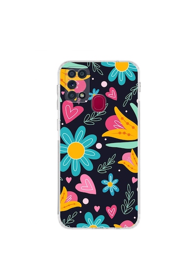 Samsung Galaxy M31 İle Uyumlu Retro Color 1 Kamera Korumalı Şeffaf Kılıf Şeffaf