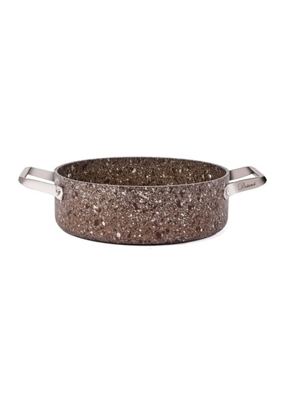 Brioni Stone-age Terra 24 Cm Çizilmez Yanmaz Yapışmaz İndüksiyonlu Basık Tencere Kahverengi