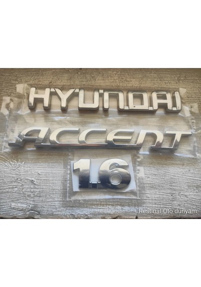 Hyundai Accent Era 2006-2010 1.6 Bagaj Arması Yazısı 3 Lü Set Bantlı Montajlı