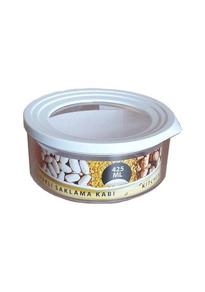 Yuvarlak Contalı Erzak Saklama Kabı 425 Ml 3 Lü Set Şeffaf Çok Renkli