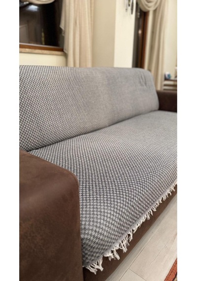 Arpa Desen Dokuma Koltuk Örtüsü 170x210 %100 Pamuklu Koltuk Kılıfı Siyah
