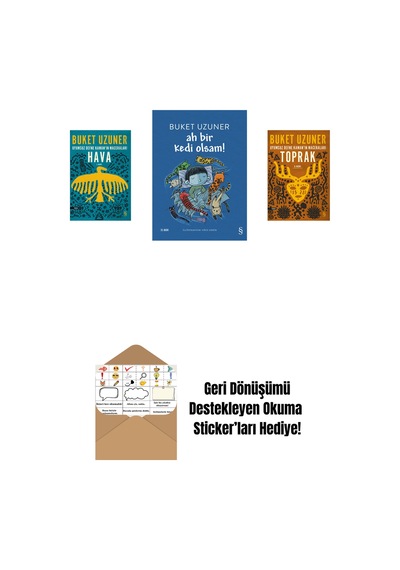 Uyumsuz Defne Kaman'ın Maceraları - Hava + Ah Bir Kedi Olsam + Uyumsuz Defne Kaman'ın Maceraları - Toprak + Okuma Sticker'ları