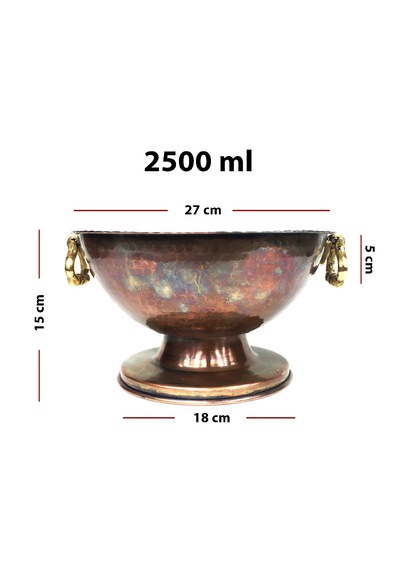 Shark Anatolia Bakır Punch Şerbet Kasesi Antik 27CM