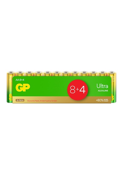 Gp Batteries G-tech Ultra Alkalin Kalem Lr6 - Aa Boy 1.5v Pil 12'li Shrink