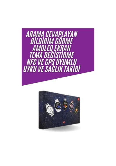 Unısex Yuvarlak Ekranlı 7 Kordonlu Akıllı Saat Gps Destekli Çoklu Kordon Seçeneği