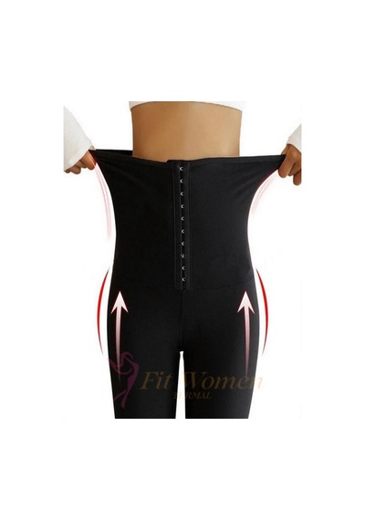 Fit Women Vücut Beli Agraflı Korse Tayt 4409 Siyah