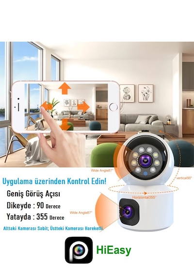 3dcool Hieasy 4mp 2 Kameralı Ptz Hareketli Kablosuz Bebek Kamerası