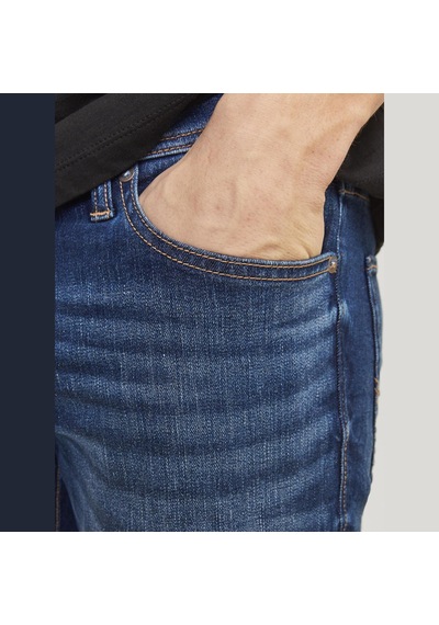 Jack & Jones Erkek Slim Fit Düsük Bel Jean - Glenn - 12109970 Blue Denim