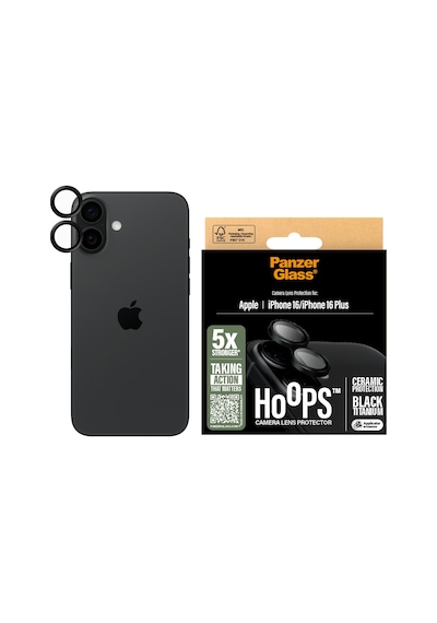Panzerglass Hoops Apple Uyumlu iPhone 16 16 Plus Seramik Kamera Lens Koruyucu