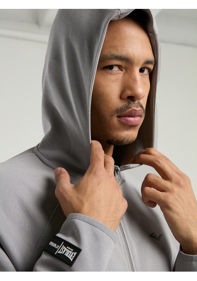 Everlast Champions Collection Gri Erkek Yüksek Yaka Full Zip Kapüşonlu Sweatshirt Gri