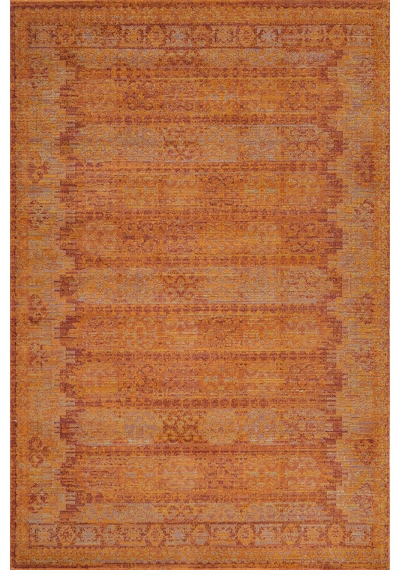Antik 1115 Klasik Vintage Salon Halısı Turuncu Retro Mutfak Halısı Tozumaz İnce Makine Halısı Turuncu