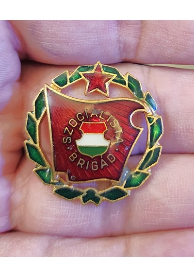 Macaristan Sosyalist Dönem Rozet-pin. Renkli Mineli.