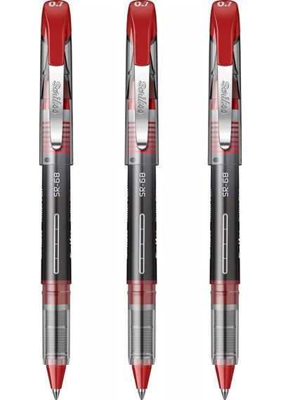 Kırmızı Pilot Kalem Sr-68 Roller Pen 3 Adet Scrikss Pilot Kalem 0.7 Mm Roller Uçlu Pilot Kalem İnce Uçlu Likit Mürekkep Kırmızı