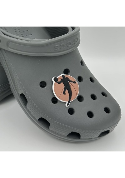 Crocs Terlik Süsü Ve Aksesuarı , Çanta Süsü Renkli Jibbitz Jordn Basket 05 Görselli Figür Aksesuarı Kiremit-siyah-beyaz