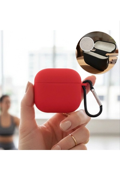 Fadex Apple AirPods 4 Ve 5.nesil İle Uyumlu Kılıf Askı Aparatlı Lansman Kırmızı Renk Tonu