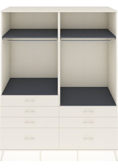 Kronos Gardrop 4 Raflı 7 Çekmeceli 2 Askılı 176x59x221 Aytaşı-antrasit/aytaşı Antrasit/aytaşı