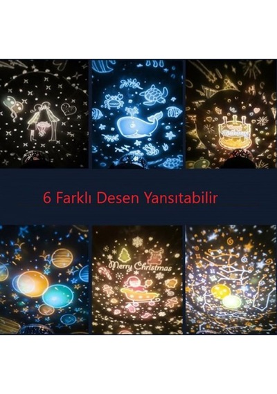 Dönen Ve Renkli Star Master Projeksiyon Gece Lambası Diğer