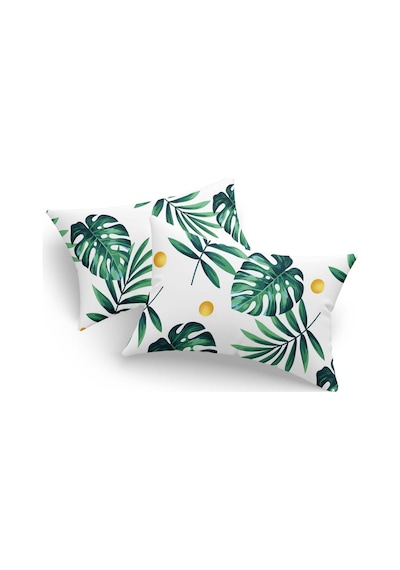 Eponj Home 2'li Yastık Kılıfı Monstera Yeşil