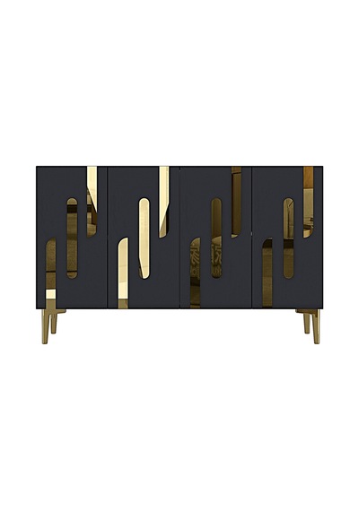 Ka1229ag Ece120 Konsol, Kahve Köşesi Ve Tv Sehpası, Çok Amaçlı Dolap Antrasit - Gold 120cm Ka1229ag Ece120 Konsol, Kahve Köşesi Ve Tv Sehpası, Çok Amaçlı Dolap Antrasit - Gold 120cm