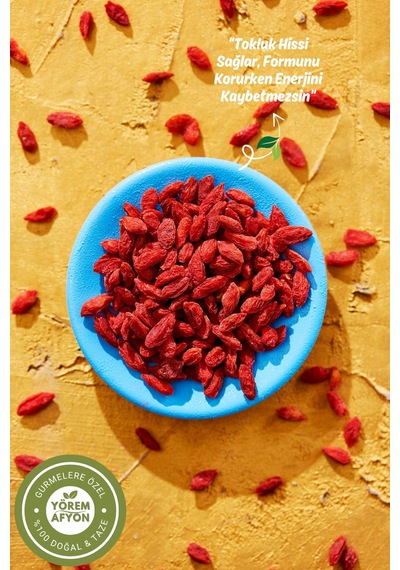 Yörem Afyon Doğanın Kırmızı Mucizesi Kadim Gençlik Sırrı Doğal Gojiberry, Kurt Üzümü Lycium Barbarum 450gr. 450 G
