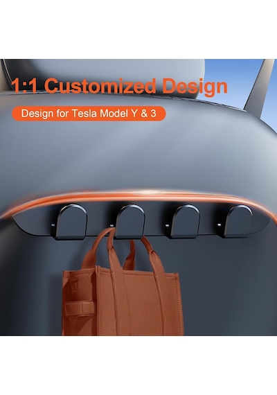 Tesla Model 3 Model Y 2017-2023 İçin Koltuk Sırtlığı Kancaları, Kafalık Katlanabilir Kancalar, Tesla Model 3 Mode Genel