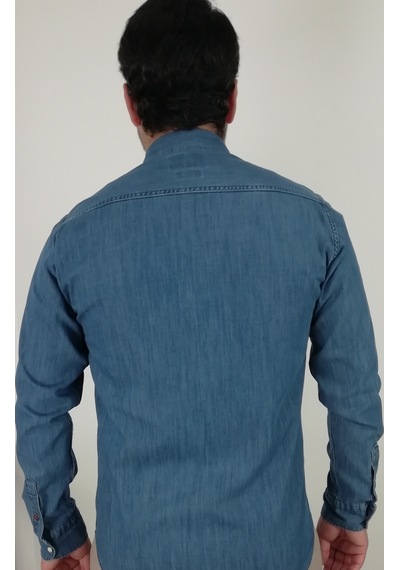 Tousus Slim Fit Kot Erkek Gömlek Slm-2013-tss Mavi