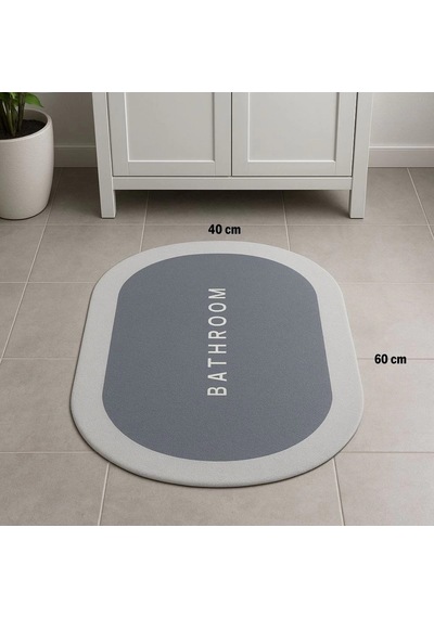 Sihirli Süper Su Emici Kaymaz Tabanlı Oval Paspas 40 60 Cm 5365 Çok Renkli