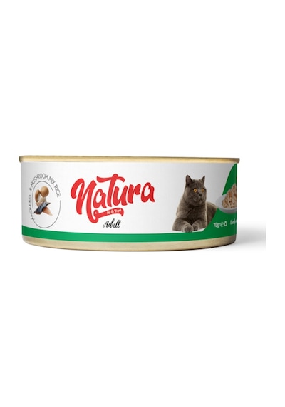 Natura Uskumru Balığı ve  Konserve Yetişkin Kedi Maması 70 G